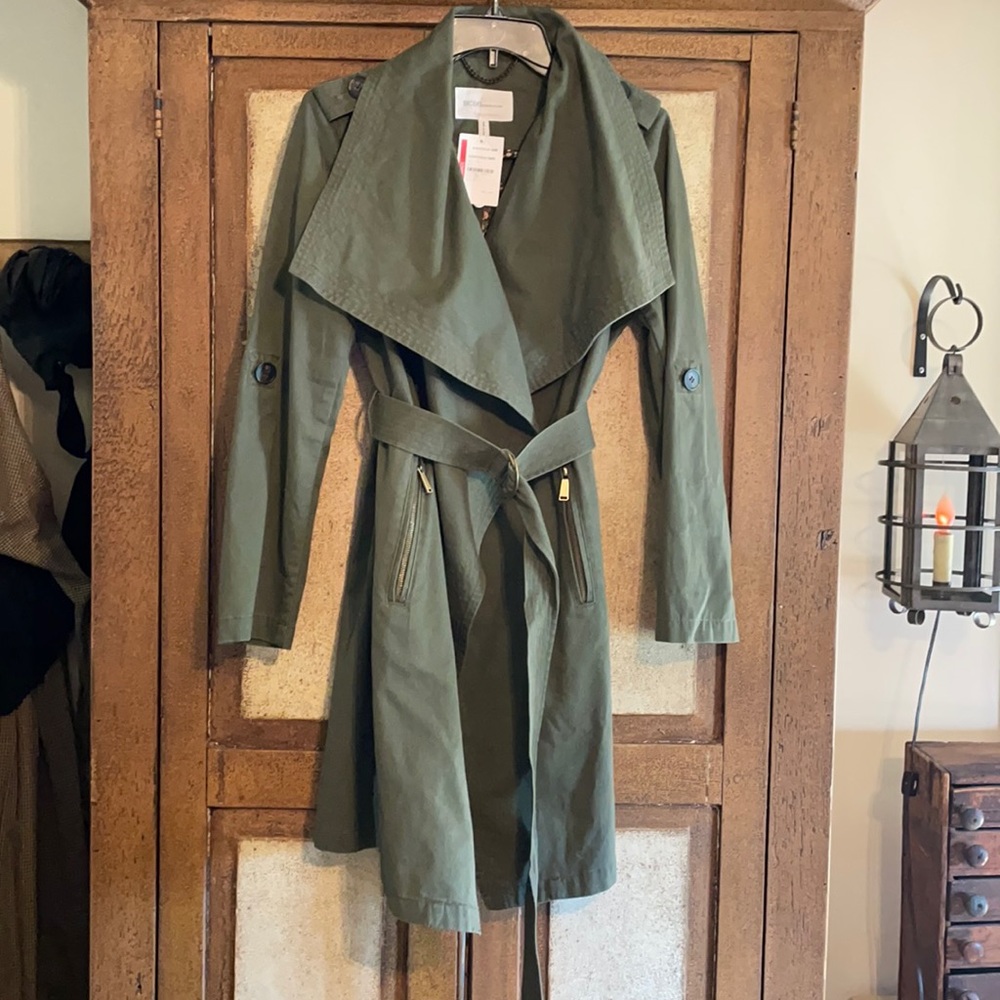 NWT BCBG army green cotton jacket